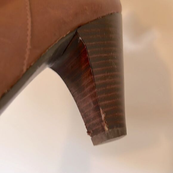 Coach Becky Whiskey Brown Leather Ankle Boots With Buckle Trim Size 6.5 - Picture 8 of 8